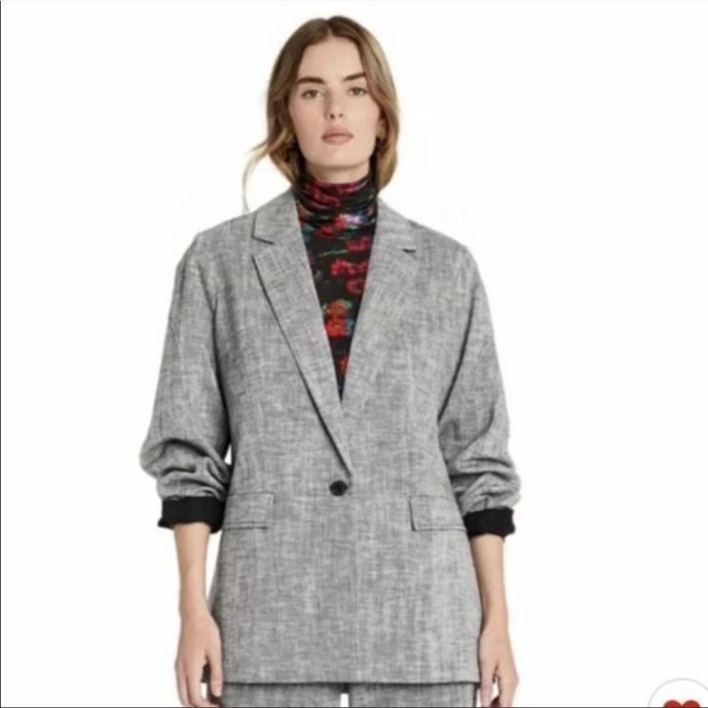 Rachel Comey x Target Chevron Herringbone Tweed Grey Blazer Womens Plus Size 2X